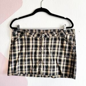 Y2K Plaid Low Rise Skirt, Indie‎ Sleaze Mall Goth Soft Grunge 2000s Medium